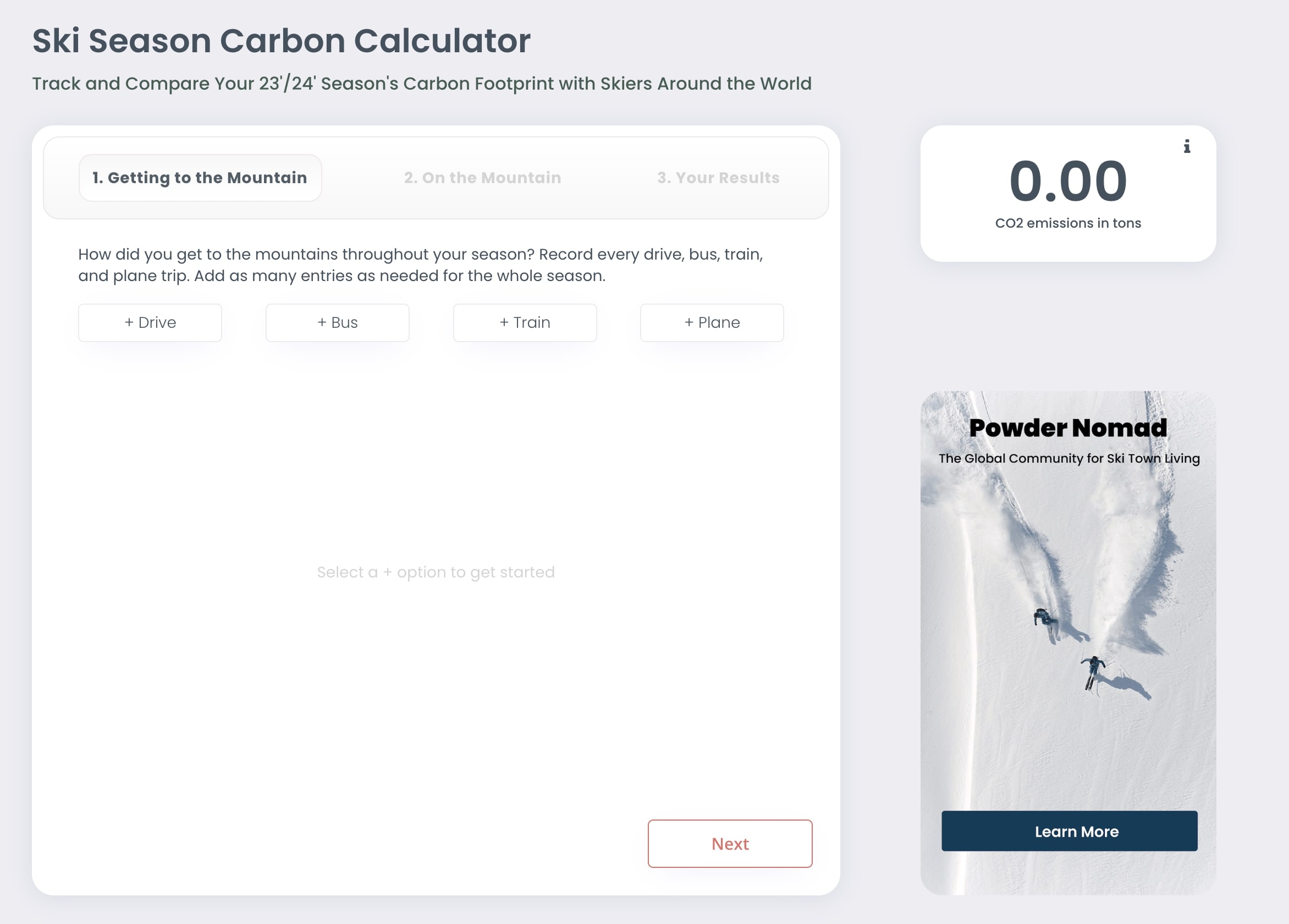 Powder Nomad Calculator